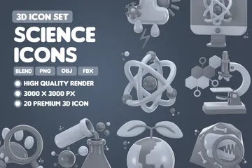 Wissenschaft 3D Icon Pack