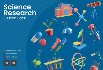 Wissenschaftsforschung 3D Illustration Pack