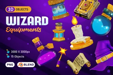 Wizard Equipments 3D Icon Pack