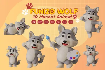 Wolf Mascot 3D Icon Pack