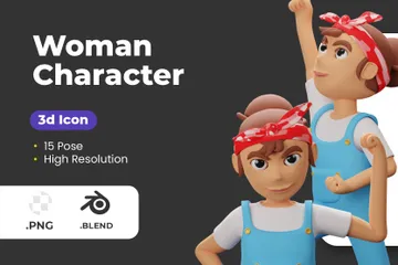 Woman Character 3D Illustration Pack
