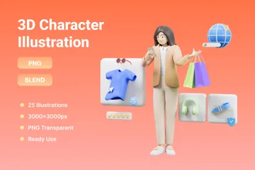 女性キャラクター 3D Illustrationパック
