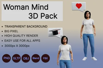 Woman Mind 3D Illustration Pack