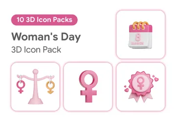 Woman's Day 3D Icon Pack