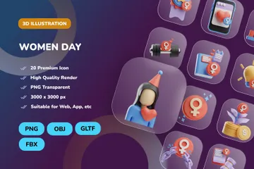 Women Day 3D Icon Pack