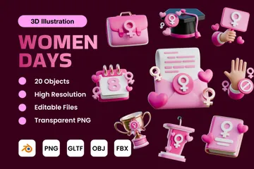 Women Days 3D Icon Pack