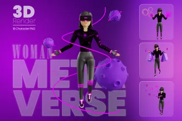 Women Metaverse 3D Illustration Pack