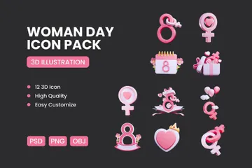 女性の日 3D Iconパック