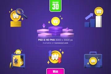 Won Coin 3D Illustration Pack