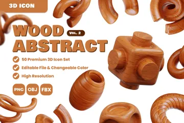 Wood Abstract Vol.2 3D Icon Pack