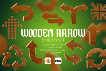 Wooden Arrow 3D Icon Pack