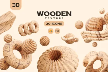 Wooden Texture 3D Icon Pack