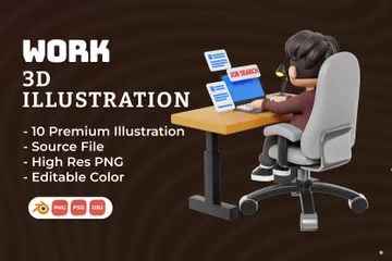 Work 3D Illustration Pack