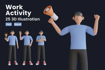 Work Activity 3D Illustration Pack