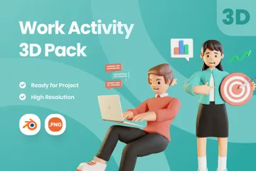 Work Activity 3D Illustration Pack