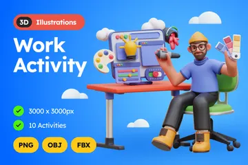 Work Activity 3D Illustration Pack