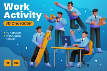 Work Activity 3D Illustration Pack