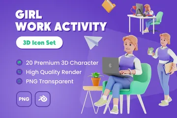 Work Activity 3D Illustration Pack