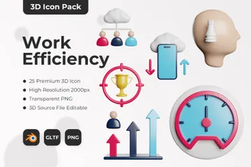 Work Efficiency 3D Icon Pack