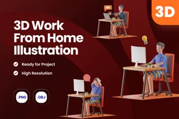 Work From Home 3D Illustration Pack