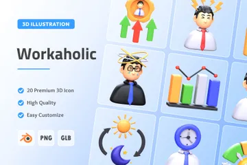 Workaholic 3D Icon Pack