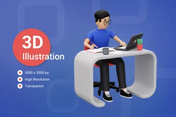 Worker 3D Illustration Pack