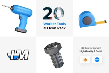 Worker Tools 3D Icon Pack