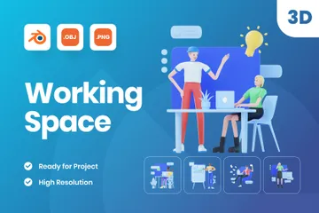 Working Space 3D Illustration Pack