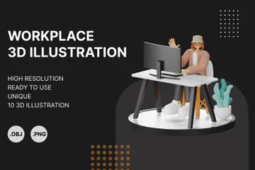 Working Woman 3D Illustration Pack
