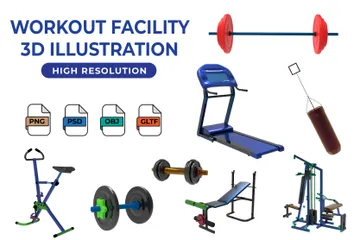 Workouts Facility 3D Icon Pack
