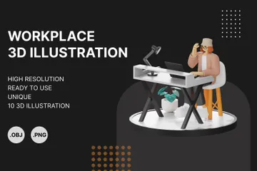 Workspace 3D Illustration Pack