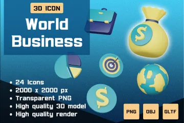 World Business 3D Icon Pack