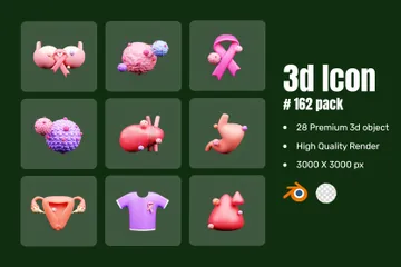 World Cancer Day 3D Icon Pack