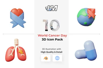 World Cancer Day 3D Icon Pack