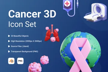 World Cancer Day 3D Icon Pack