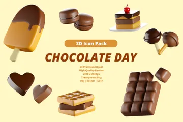 World Chocolate Day 3D Icon Pack