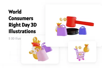 World Consumers Right Day 3D Illustration Pack