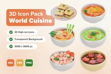 World Cuisine 3D Icon Pack