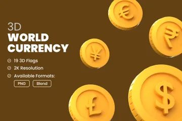 World Currency 3D Icon Pack