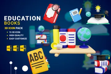 World Education Book 3D Icon Pack