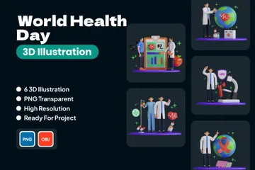 World Health Day 3D Illustration Pack