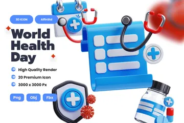 World Health Day 3D Icon Pack