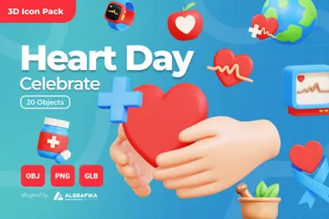 World Heart Day 3D Icon Pack