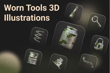 Worn Tools 3D Illustration Pack
