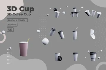 Xícara de café Pacote de Icon 3D