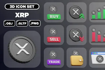 XRP Crypto 3D Icon Pack
