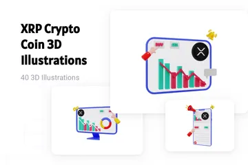 XRP Crypto Coin 3D Illustration Pack