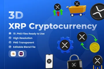 XRP Cryptocurrency 3D Icon Pack