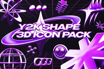 Y2K Abstract Shape 3D Icon Pack