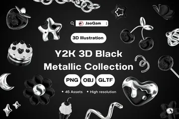 Y2K Metallic Collection 3D Icon Pack